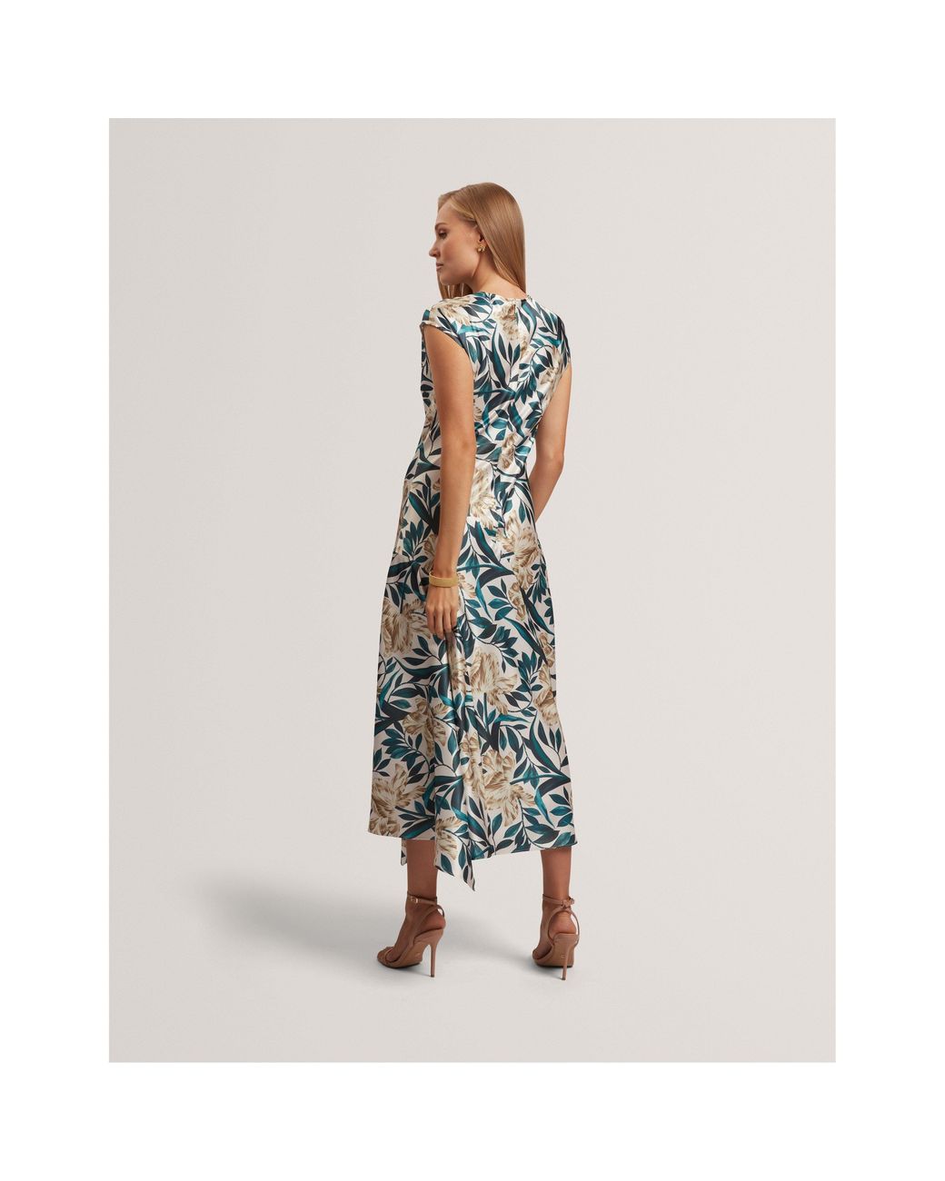 Ted Baker Blue Print Sleeveless Tea Dress