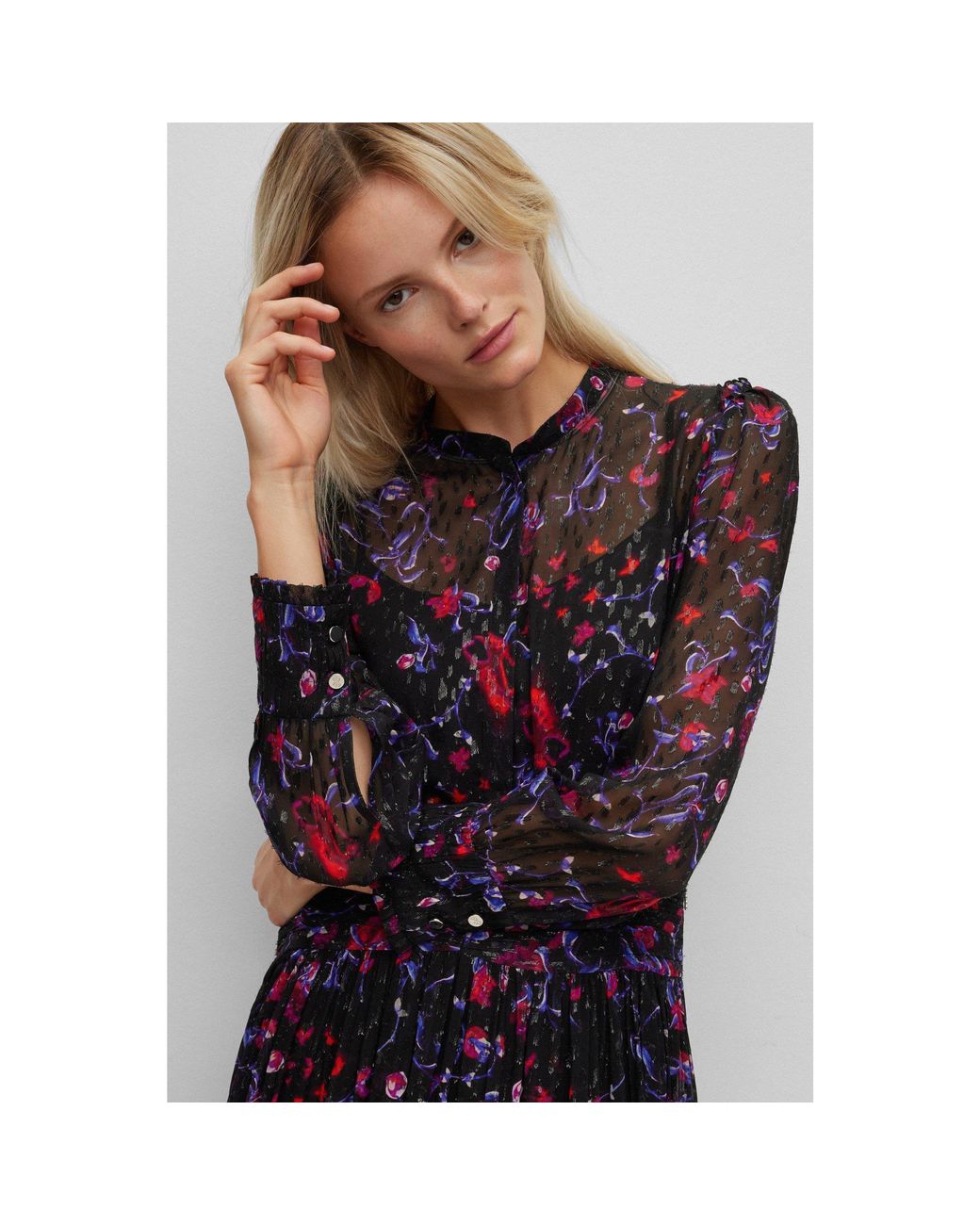 Boss Blue Denalea Wrap Design Dress