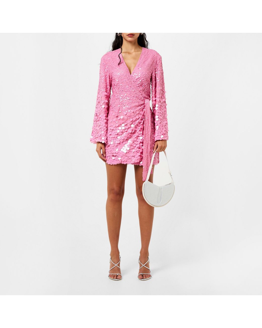 Pretty Lavish Pink Provence Wrap Sequin Dress