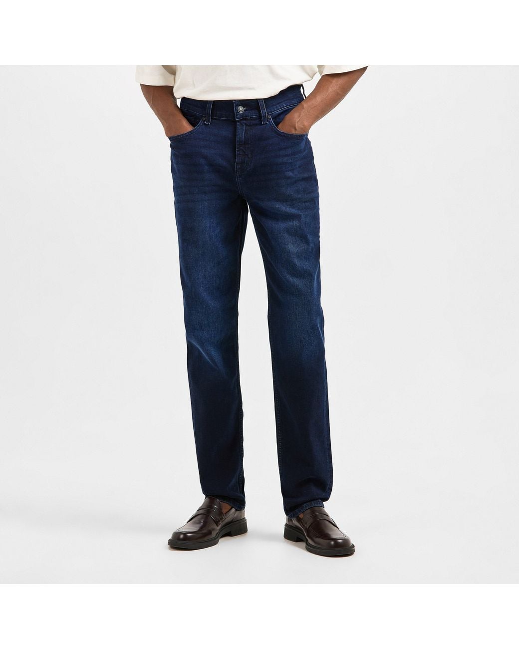 7 For All Mankind Blue Slimmy Slim Fit Jeans for men