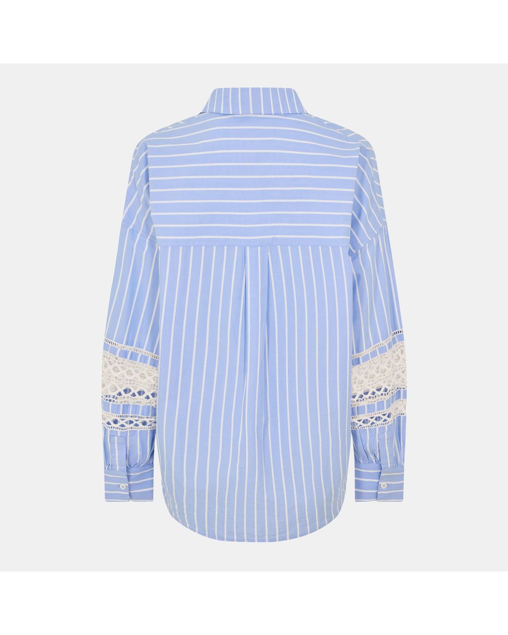 French Connection Blue Cambria Stripe Embroidered Long-Sleeve Patterned Shirt