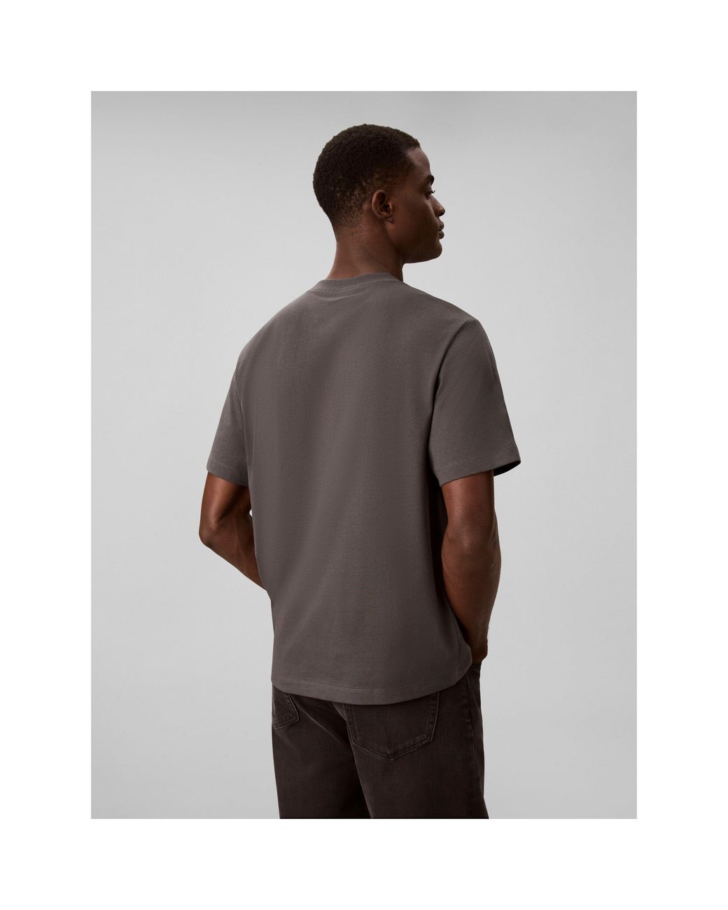 Calvin Klein Purple Distressed Monogram Logo Cotton Short-Sleeve T-Shirt for men