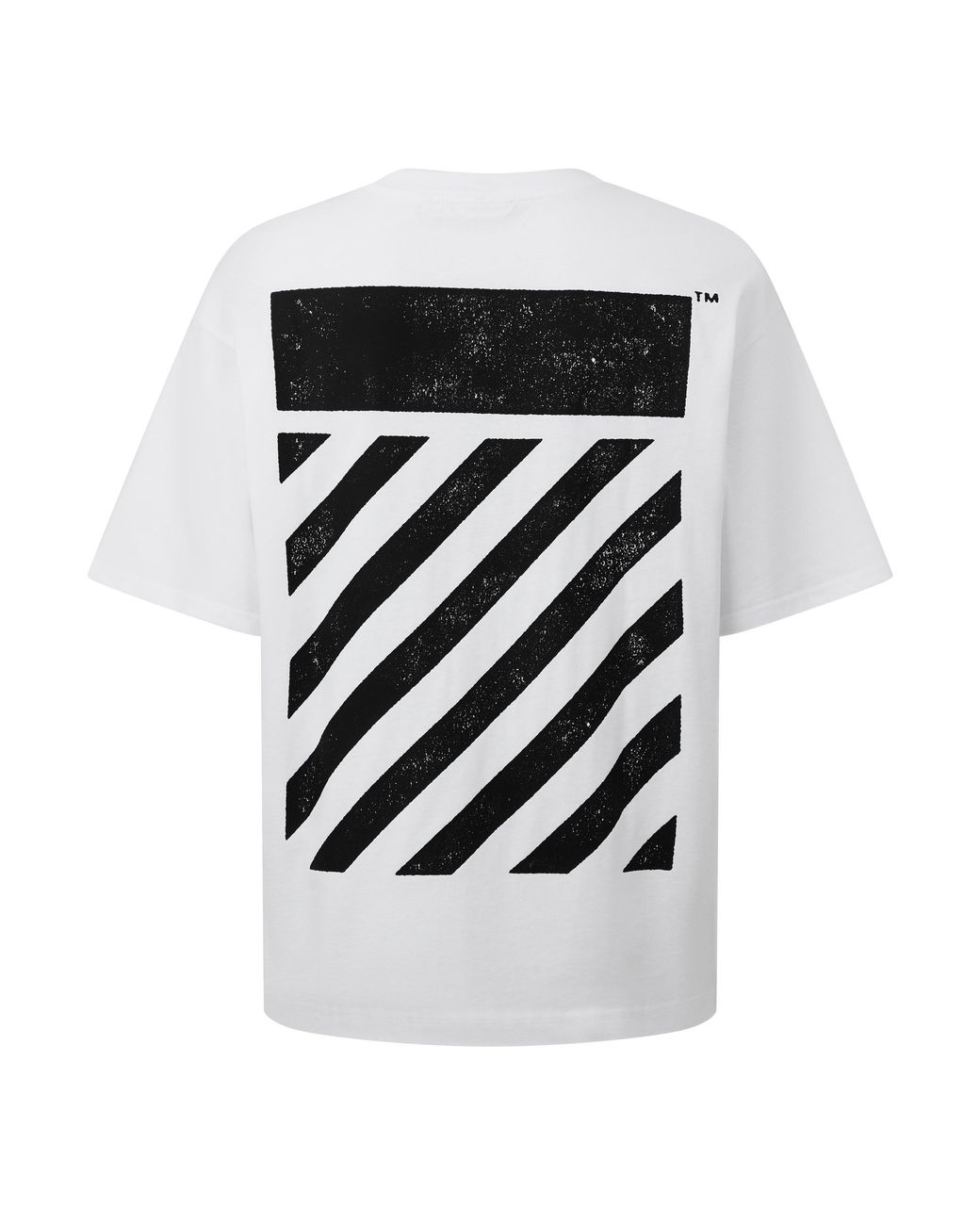L/AB Off White White Diag Cotton Short-Sleeve Crew-Neck Oversized-Fit T-Shirt for men