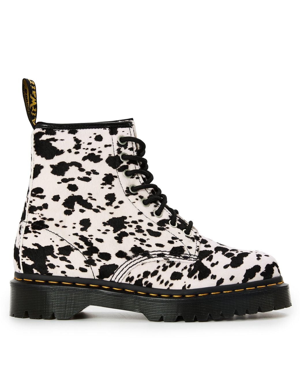 Dr. Martens Black 1460 Bex Dalmatian Hair On Leather Boots