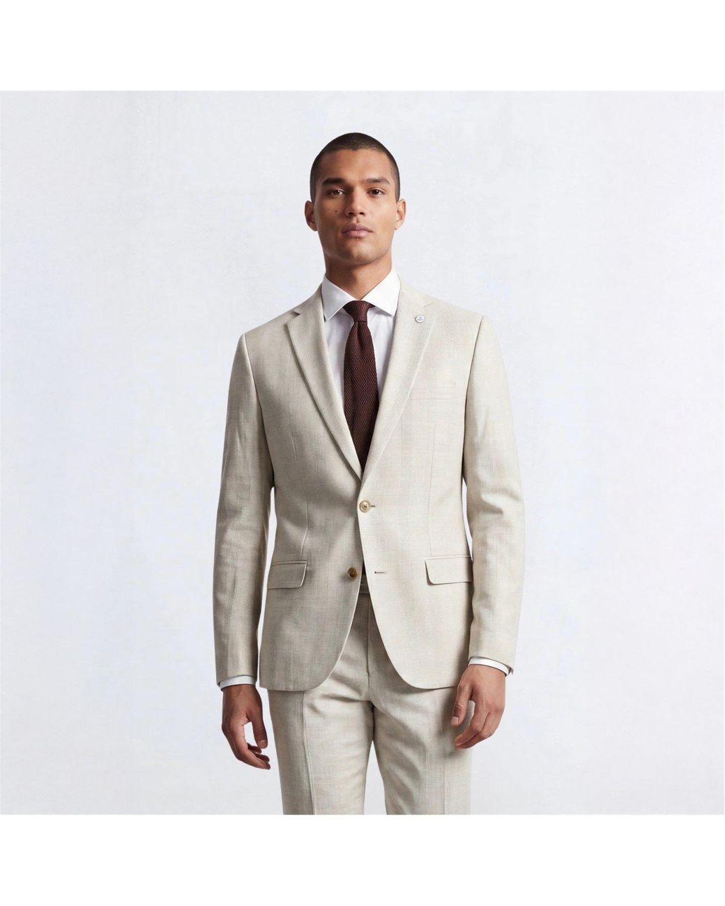 Twisted Tailor Gray Beckford Slim Fit Check Suit Jacket for men
