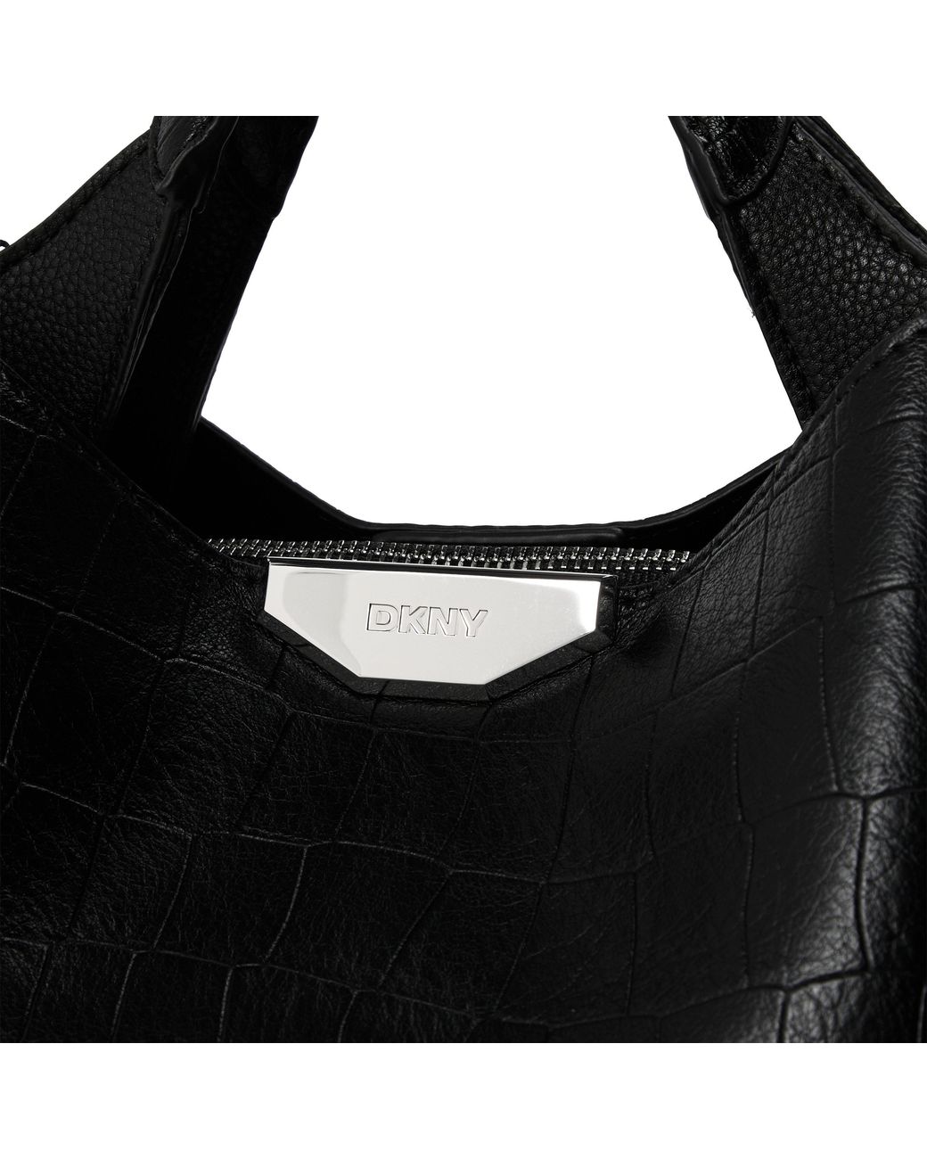 DKNY Black Willa Mini Satchel Embossed Faux Leather Tote Bag