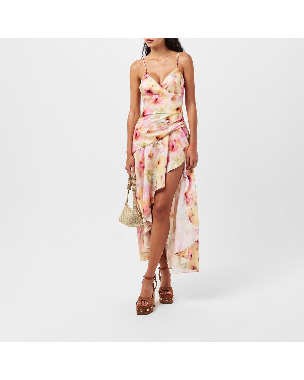 Bardot Pink Sorella Gingham V-Neck Strappy Maxi Dress