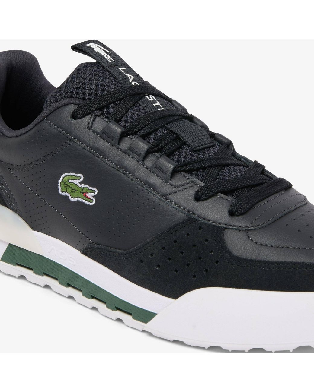 Lacoste Black Slam Break Sn72 Leather Low-Top Trainers for men