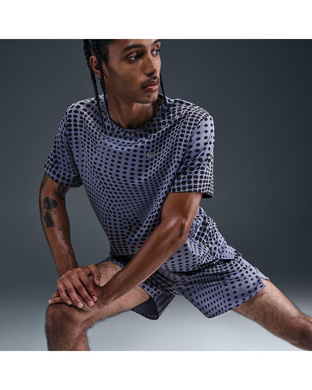 Nike Blue Short Sleeve Performance Running Top for men