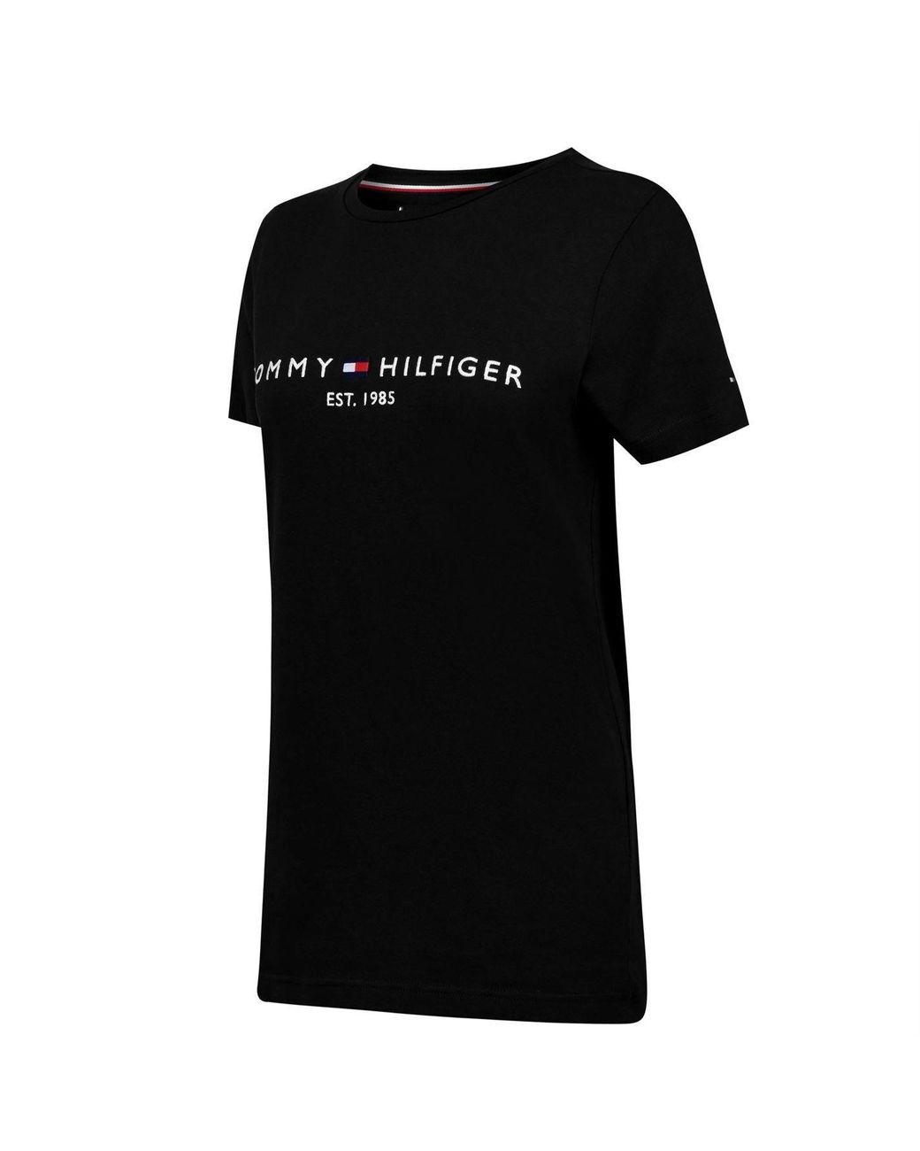 Tommy Hilfiger Black Logo Crew Neck T Shirt for men
