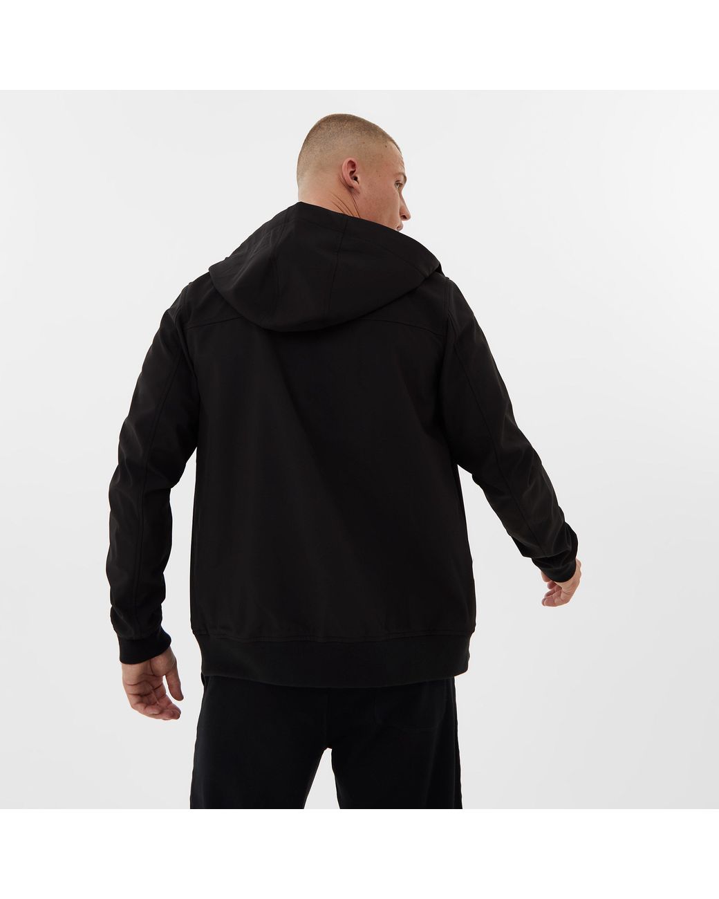 Everlast Black Weather-Resistant Hooded Long Sleeve Varsity Jacket for men