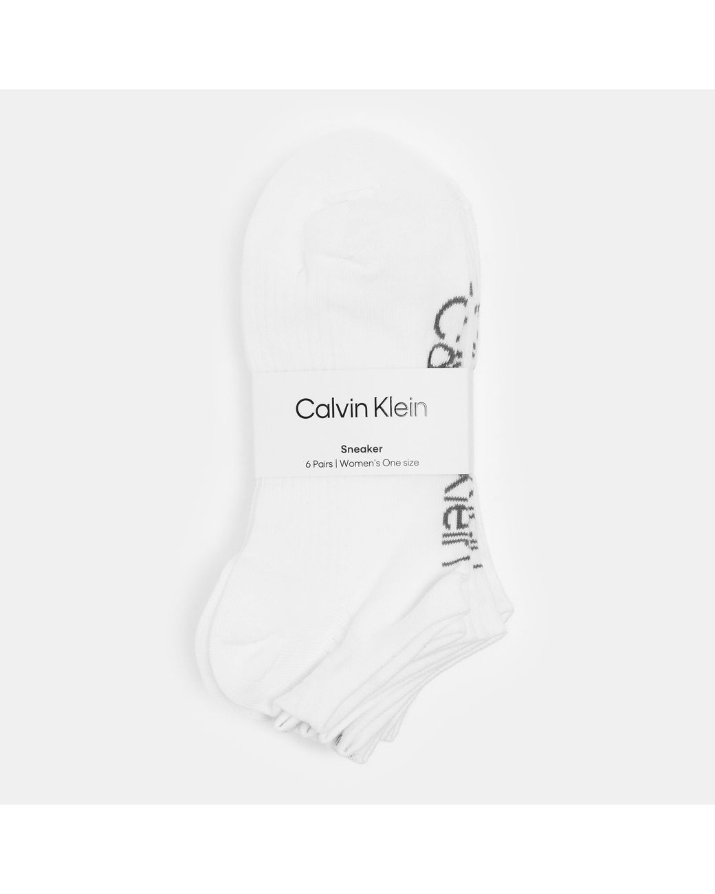 Calvin Klein White 6-Pack Trainer Socks