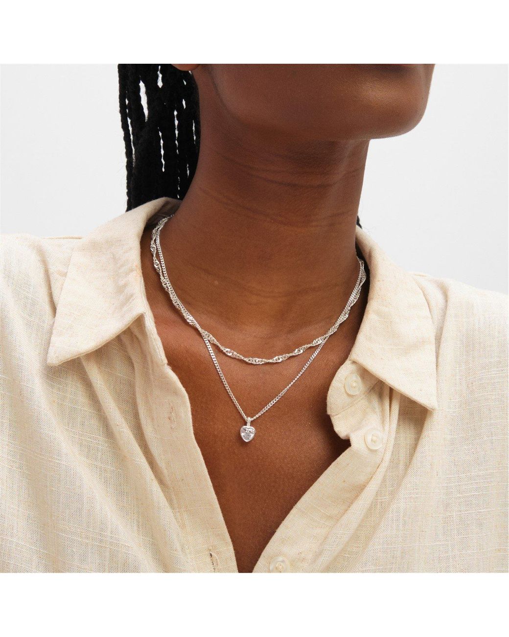 Inicio Metallic Sterling Plated Twist Necklace