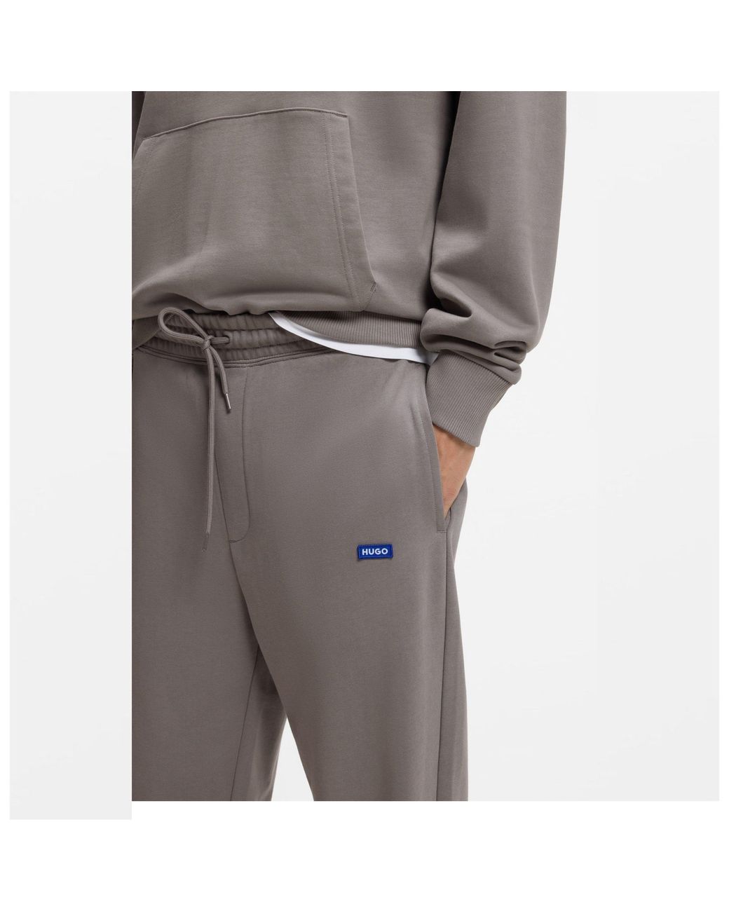 HUGO Gray Jogging Bottoms With Logo Detail (Napin) for men