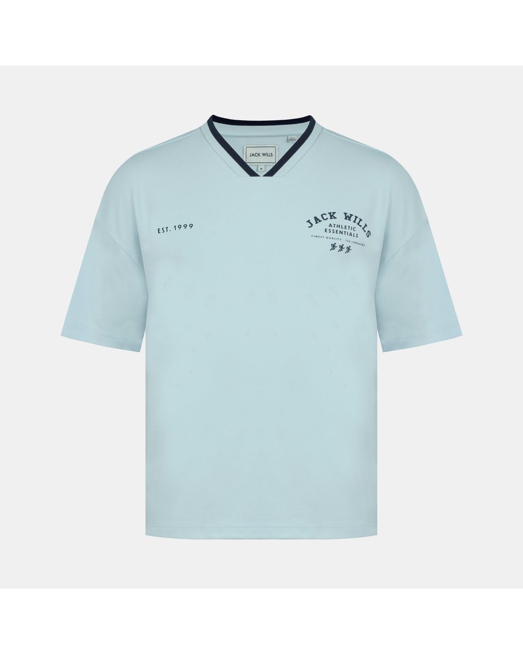 Jack Wills Blue V-Neck Short Sleeve Oversized T-Shirt for men