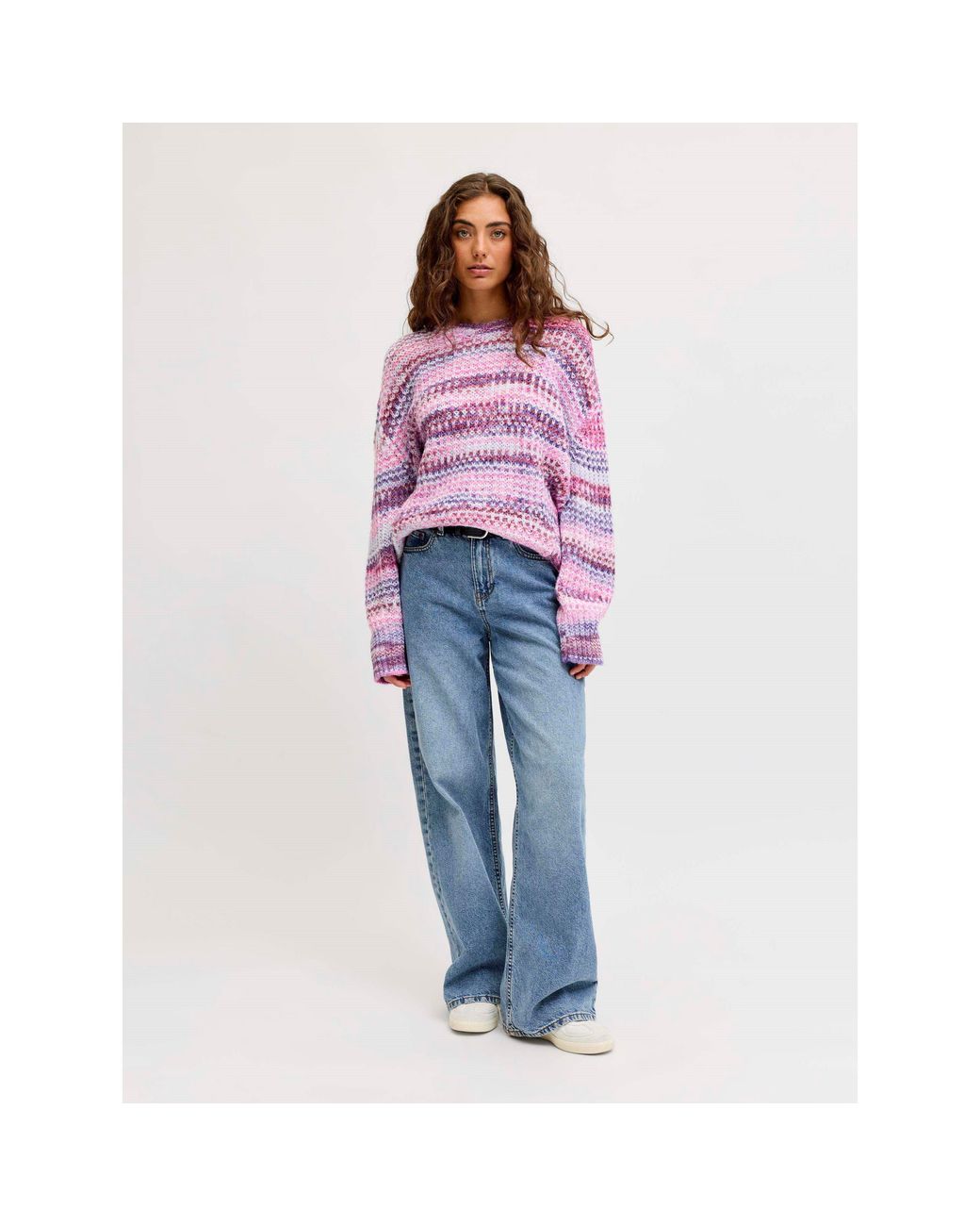 JJXX Pink Space Dye Crew-Neck Jumper