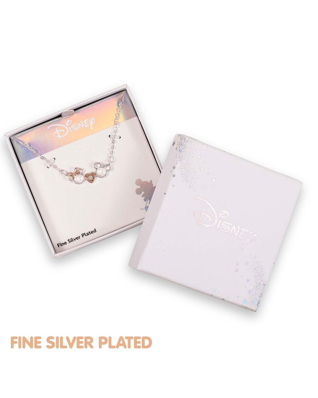 Disney Metallic Mickey & Minnie Two Tone Plated Necklace