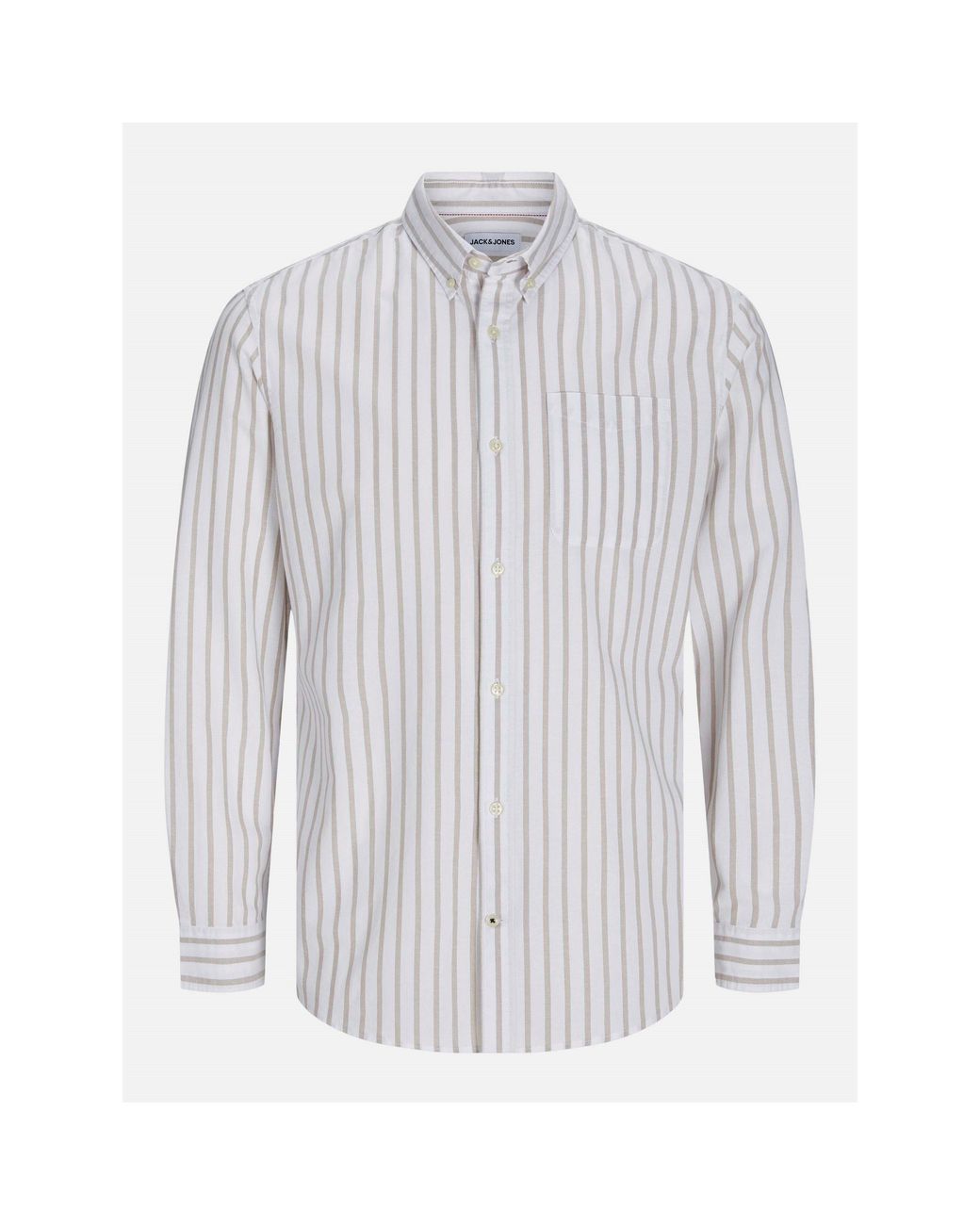Jack & Jones White Long Sleeve Oxford Shirt for men
