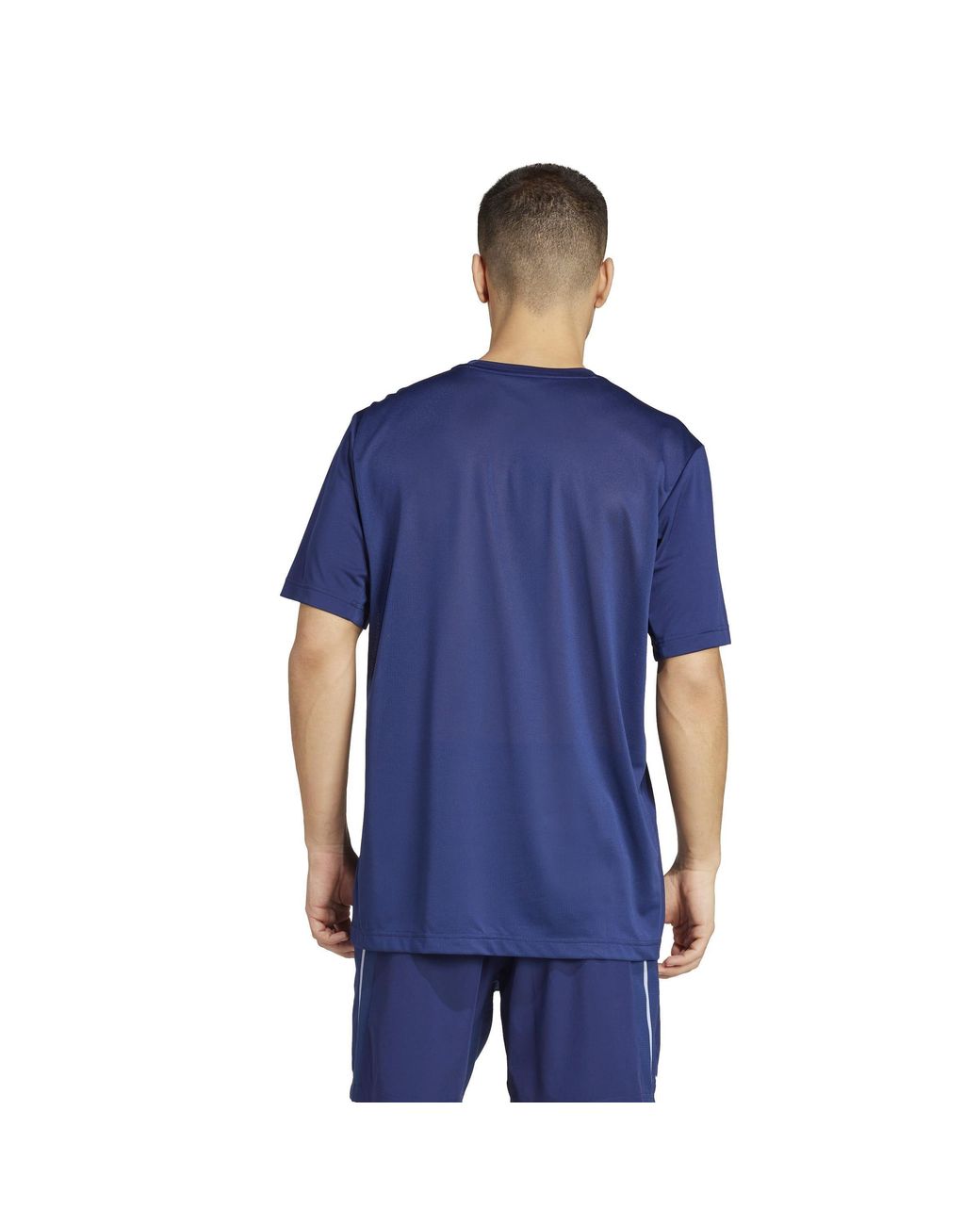 Adidas Blue Tech App Short-Sleeve Performance Gym Top for men