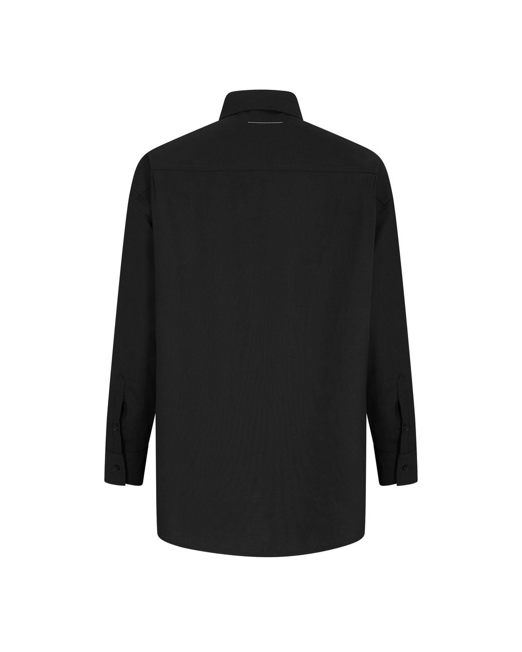MM6 by Maison Margiela Black Label Wool Long Sleeve Plain Shirt for men