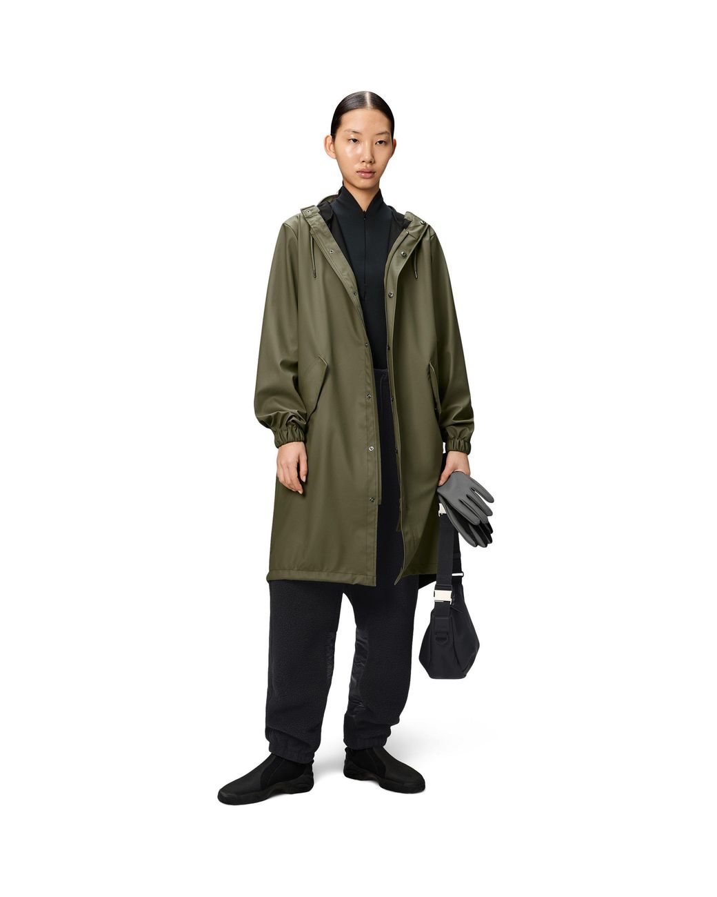 Rains Green Fishtail Waterproof Rain Parka