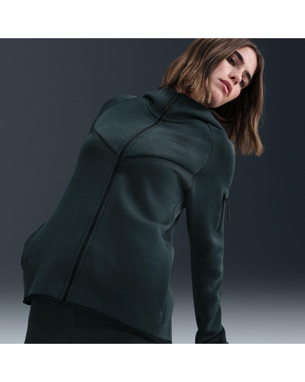 Nike Green Tech Fleece Zip Hoodie