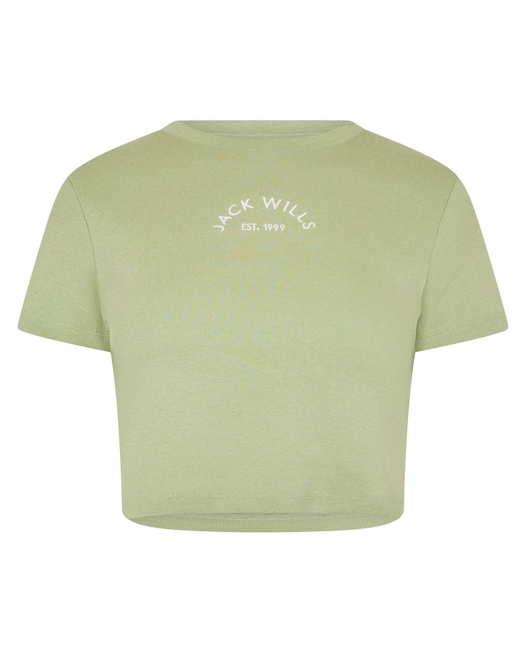 Jack Wills Green Cropped Baby Tee Ladies