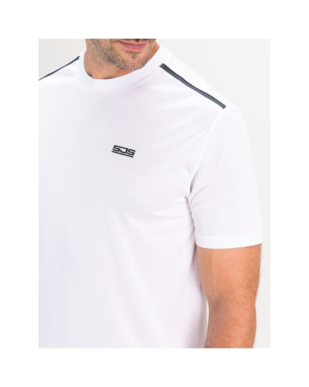 Sjeng Sports White S Tex Short Sleeve Performance Gym Top for men