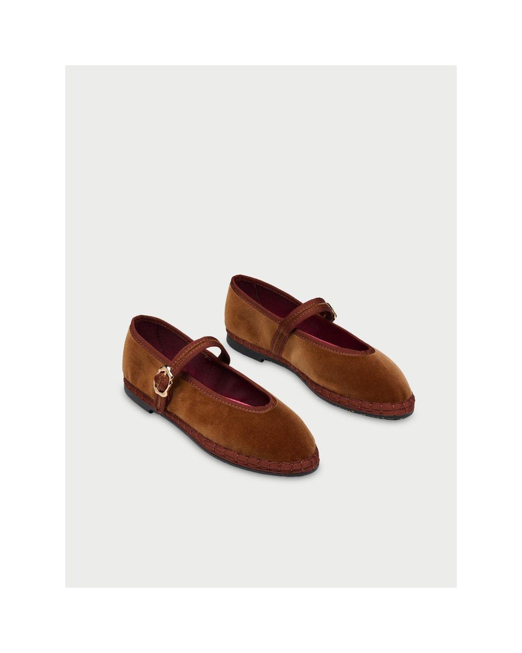 Flabelus Brown Pierre Velvet Mary Jane