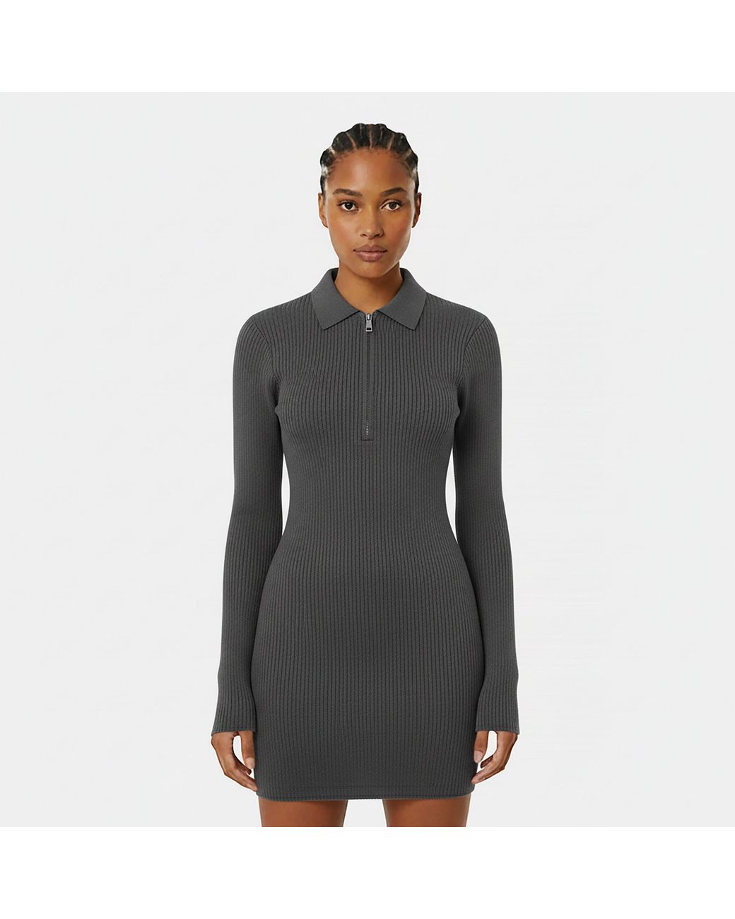 Jack Wills Black Zipped Mini Knitted Jumper Dress