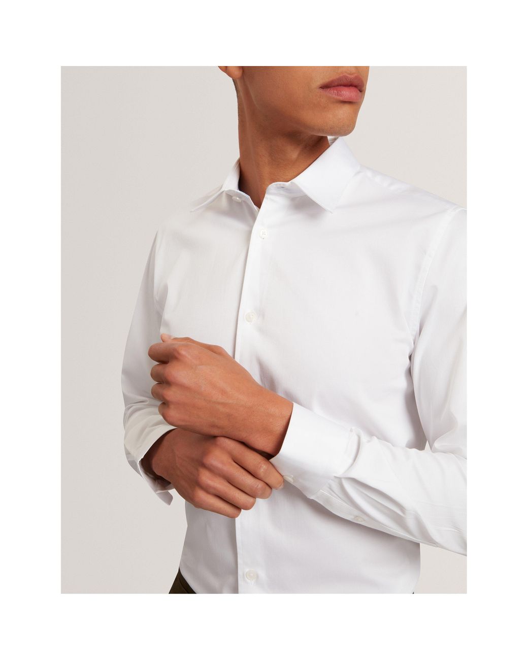 Ted Baker White Long-Sleeve Cotton Shirt for men