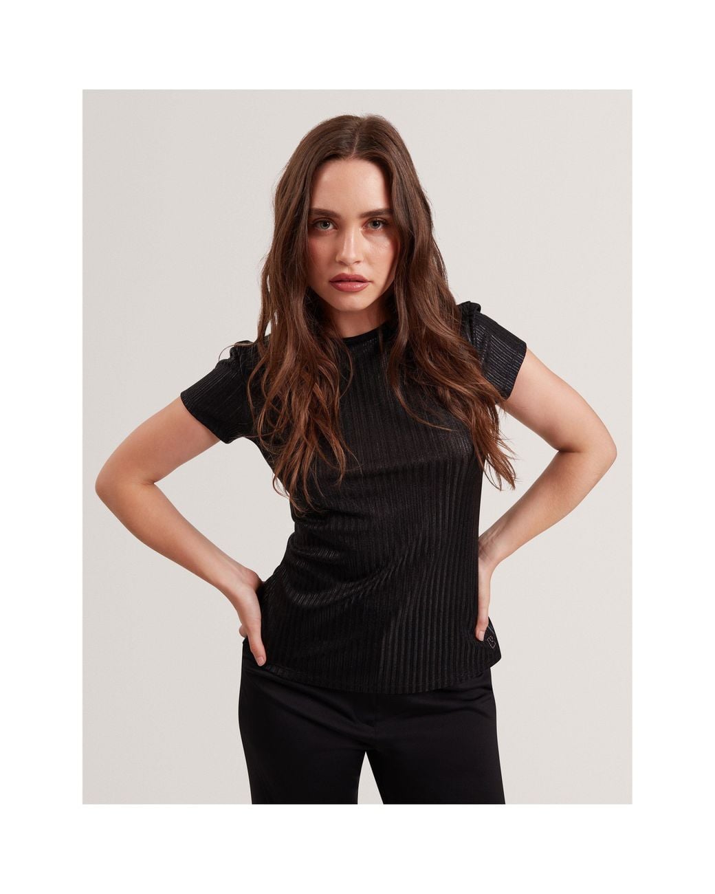 Ted Baker Black Metallic Slim Fit T-Shirt