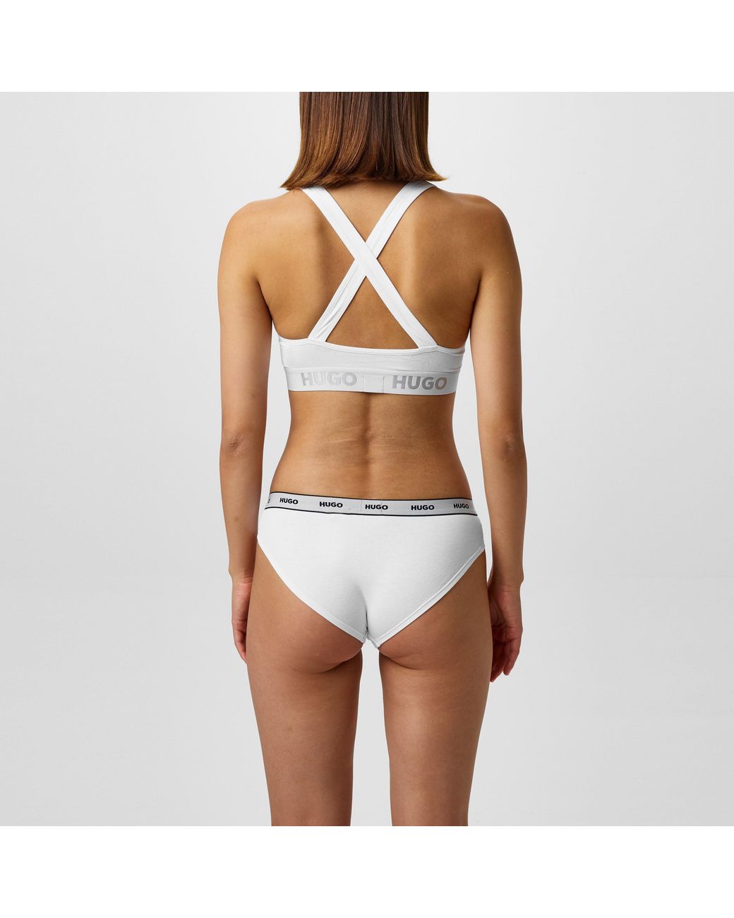 HUGO White Padded Sports Bra