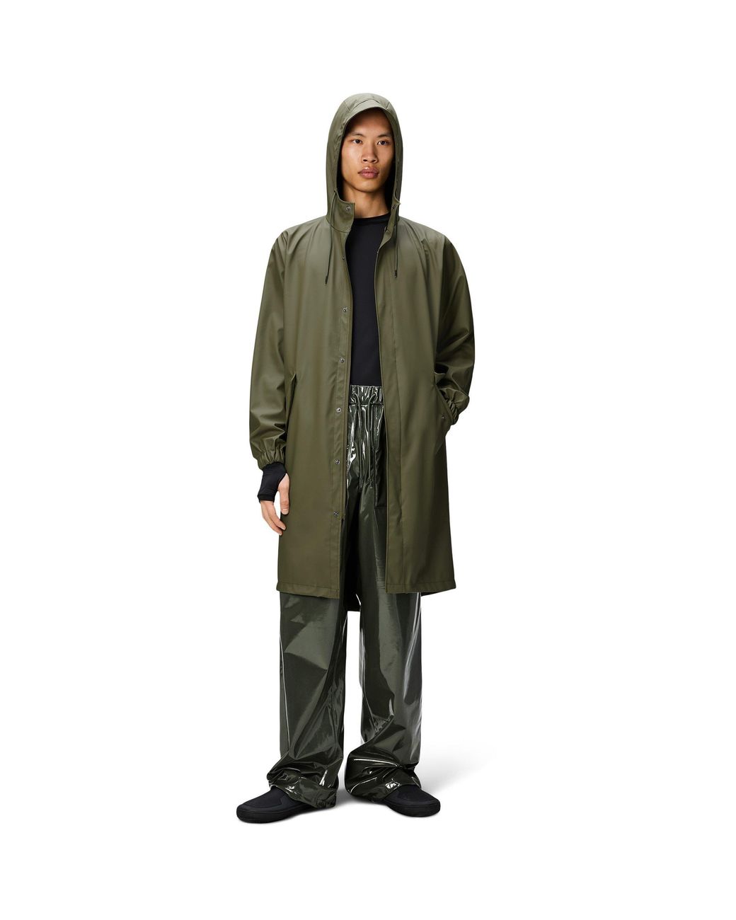 Rains Green Fishtail Waterproof Rain Parka