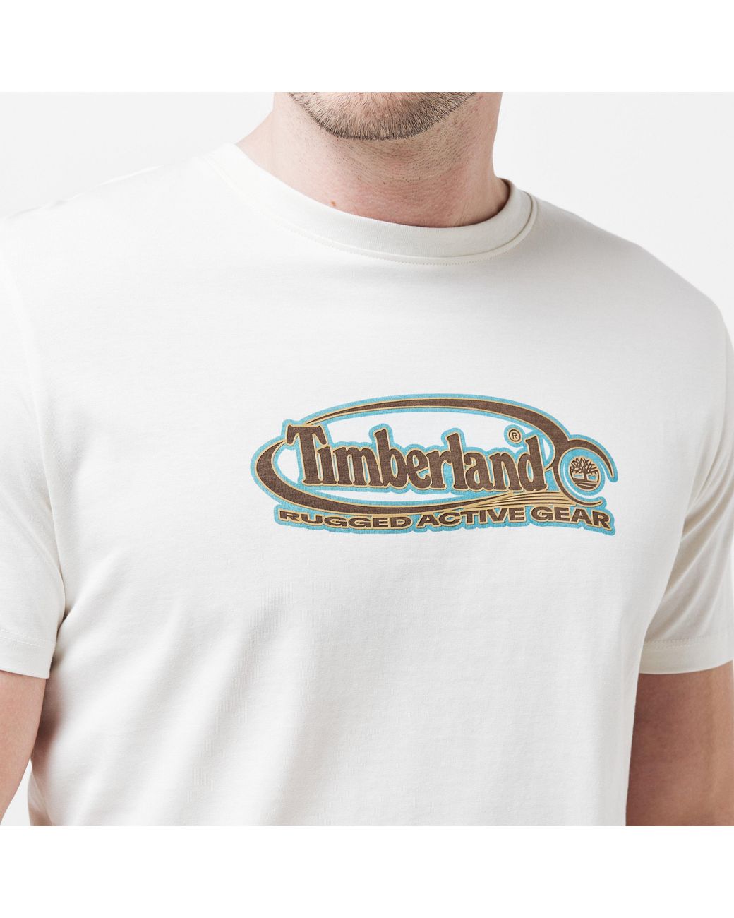Timberland White Logo Vintage T-Shirt for men