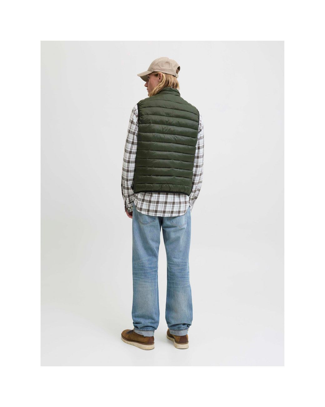 Jack & Jones Green Bradley Puffer Gilet for men