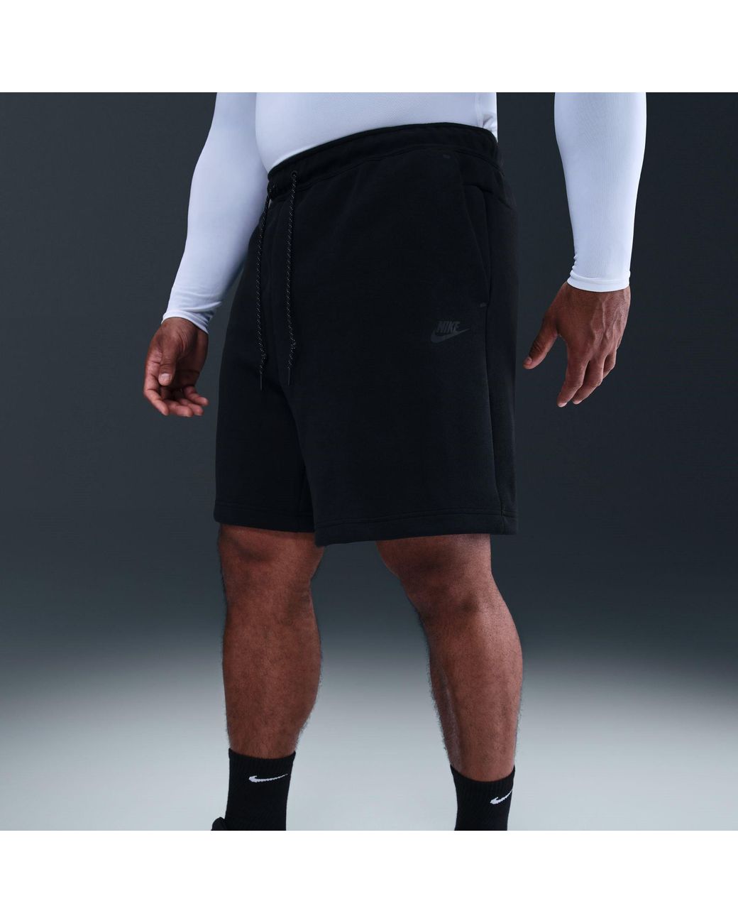 Nike Black Sportswear Tech Fleece Shorts for men