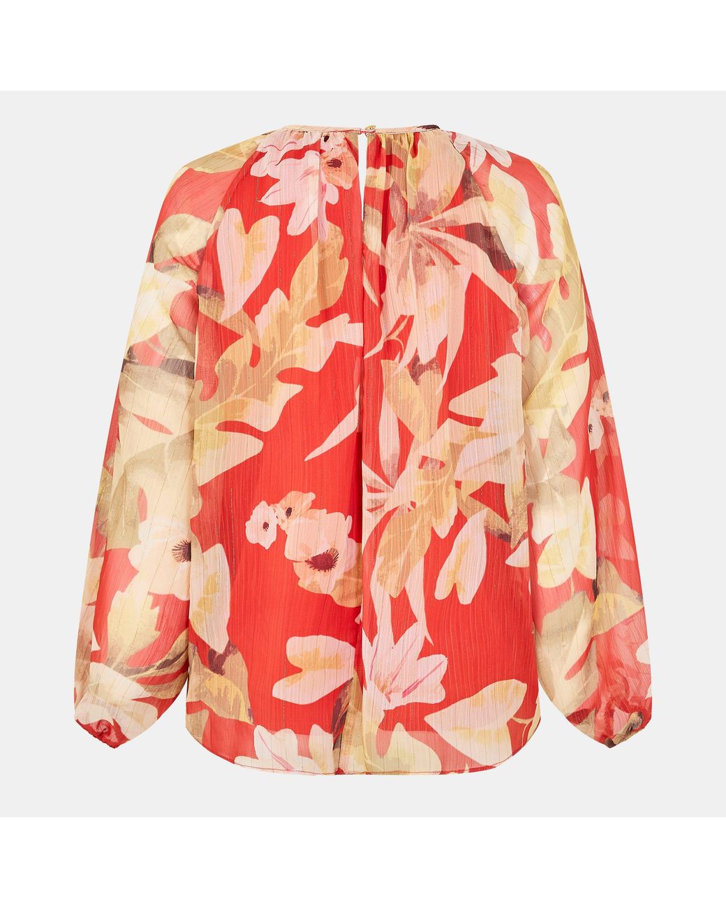 Biba Red Split Long-Sleeve Blouse