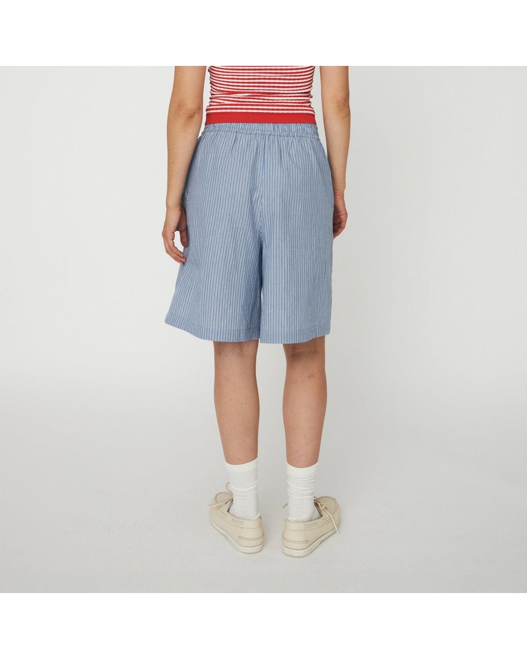 Stella Nova Blue Striped Anchor Embroidered Shorts
