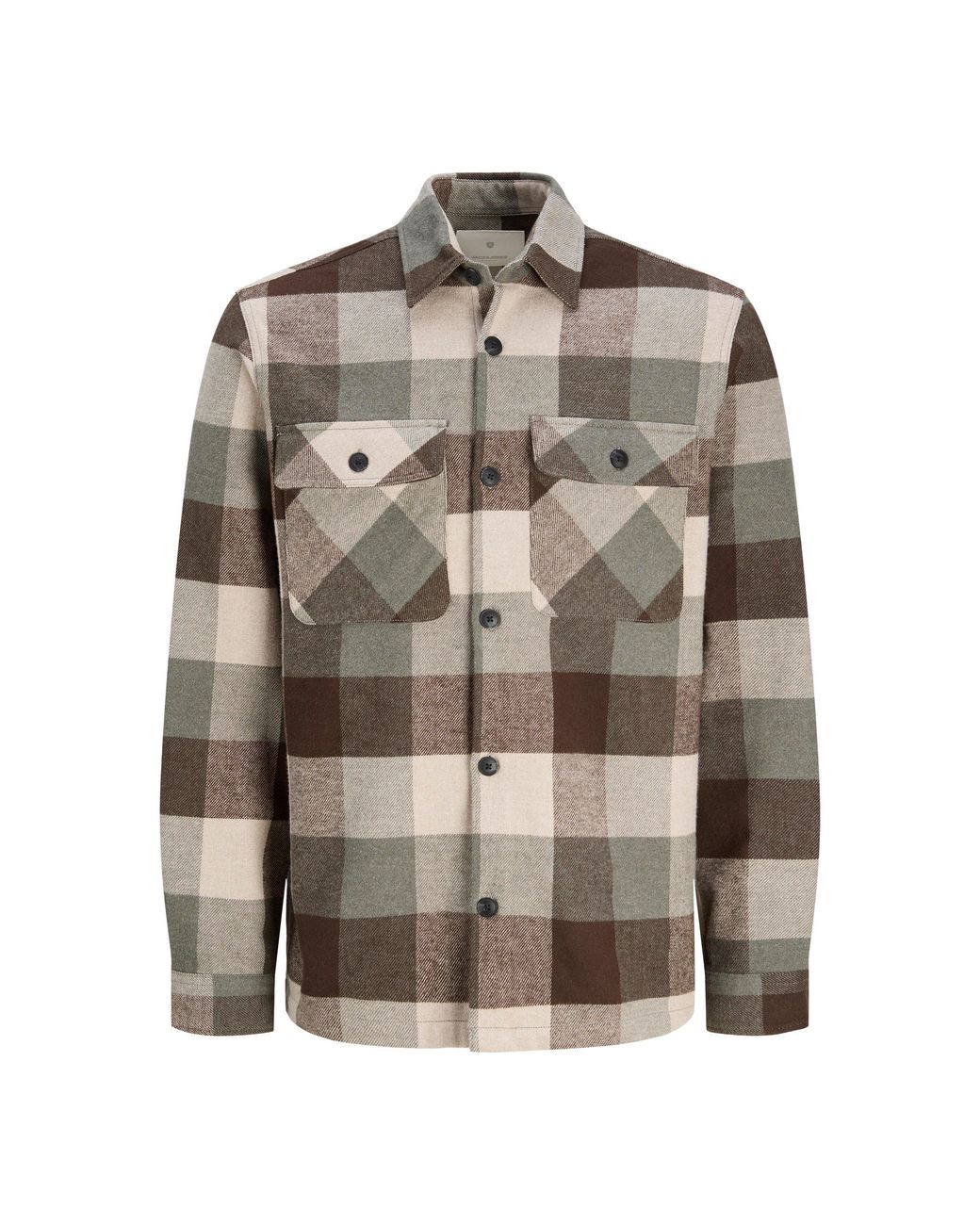 Jack & Jones Brown Raymond Long Sleeve Overshirt for men