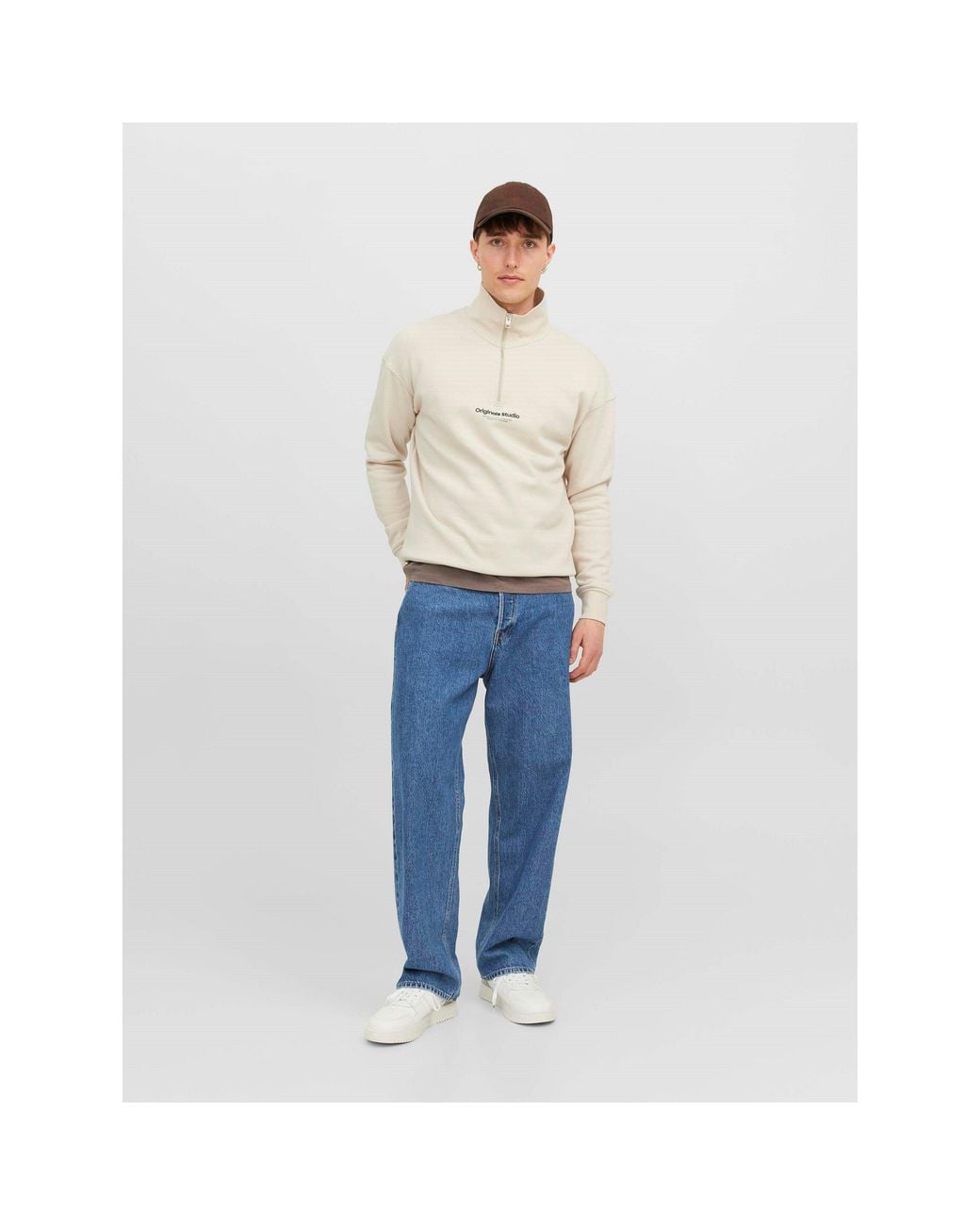 Jack & Jones Blue Alex Original Wide Leg Jeans for men