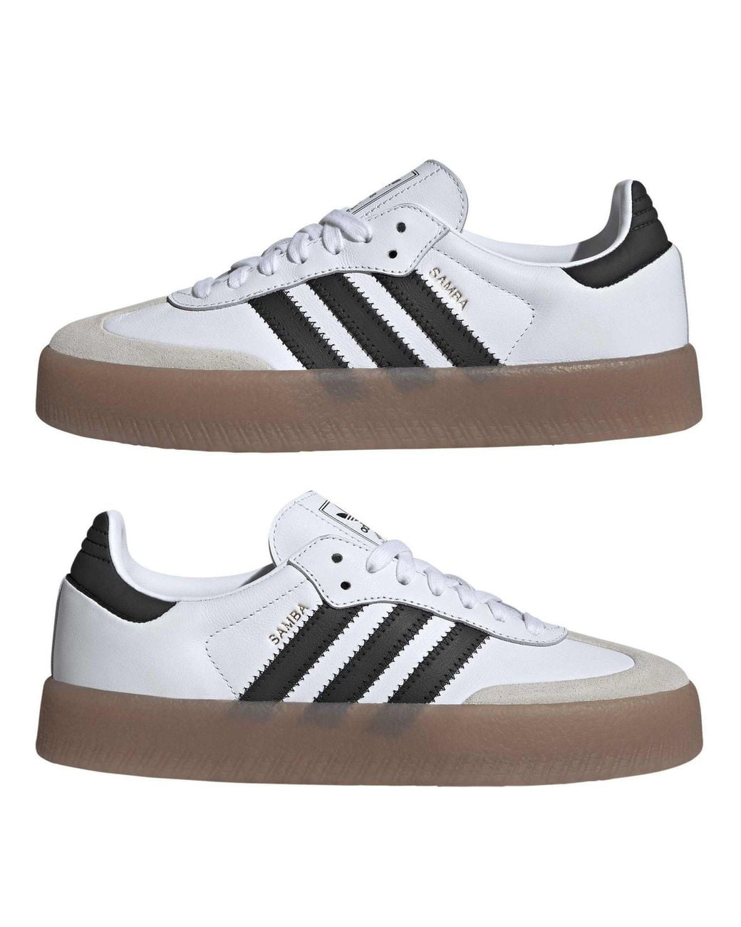 Adidas Originals White Sambae Leather Low-Top Trainers