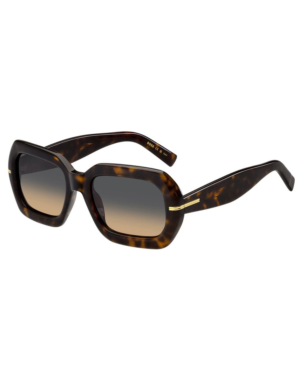 Boss Black Rectangular Round Sunglasses
