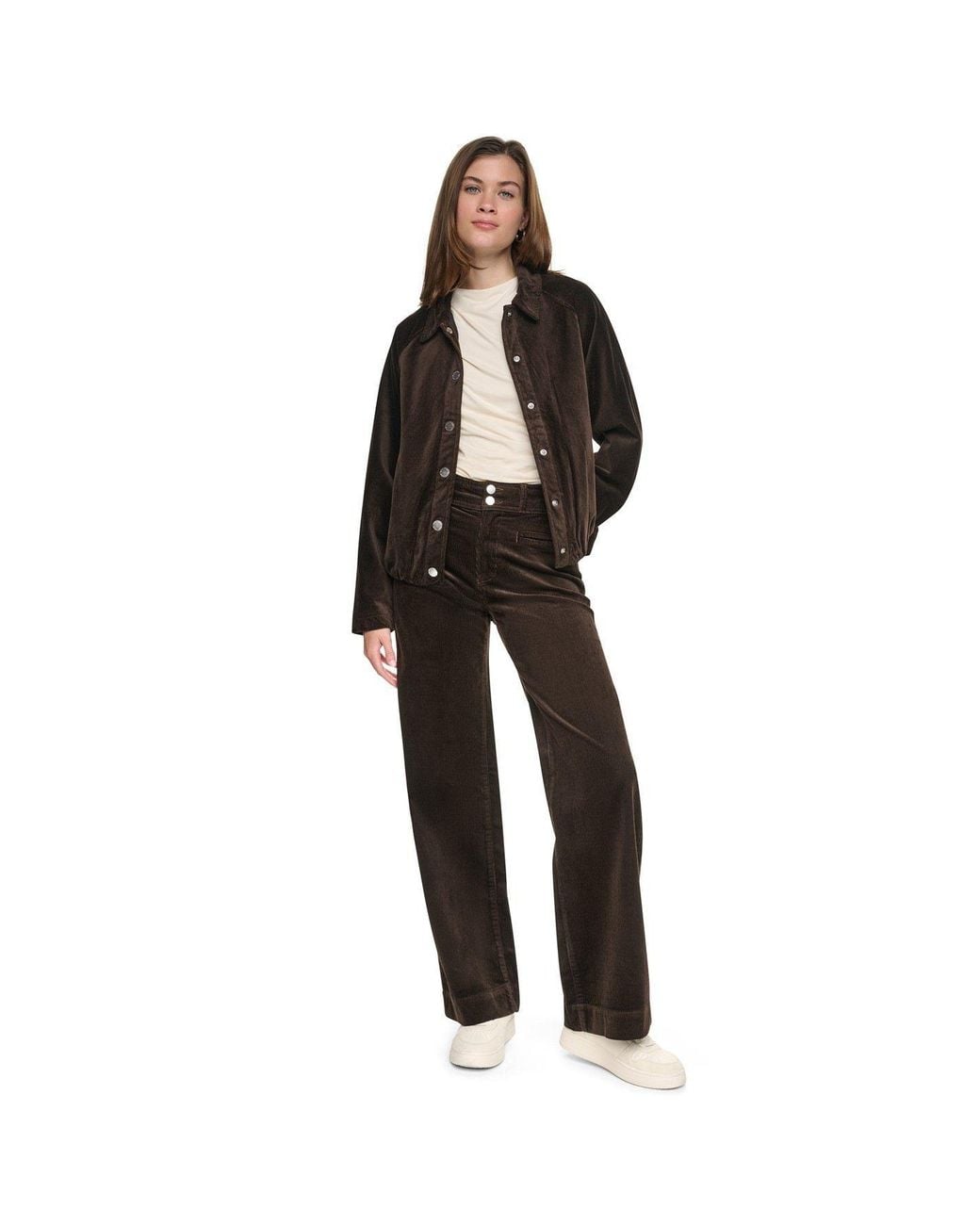 DKNY Black Corduroy Bubble Jacket