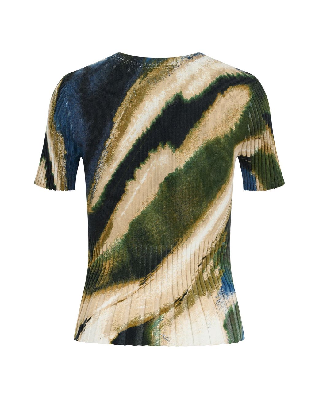 DKNY Green Printed Mix Rib Crew-Neck Short-Sleeve Slim-Fit Baby T-Shirt