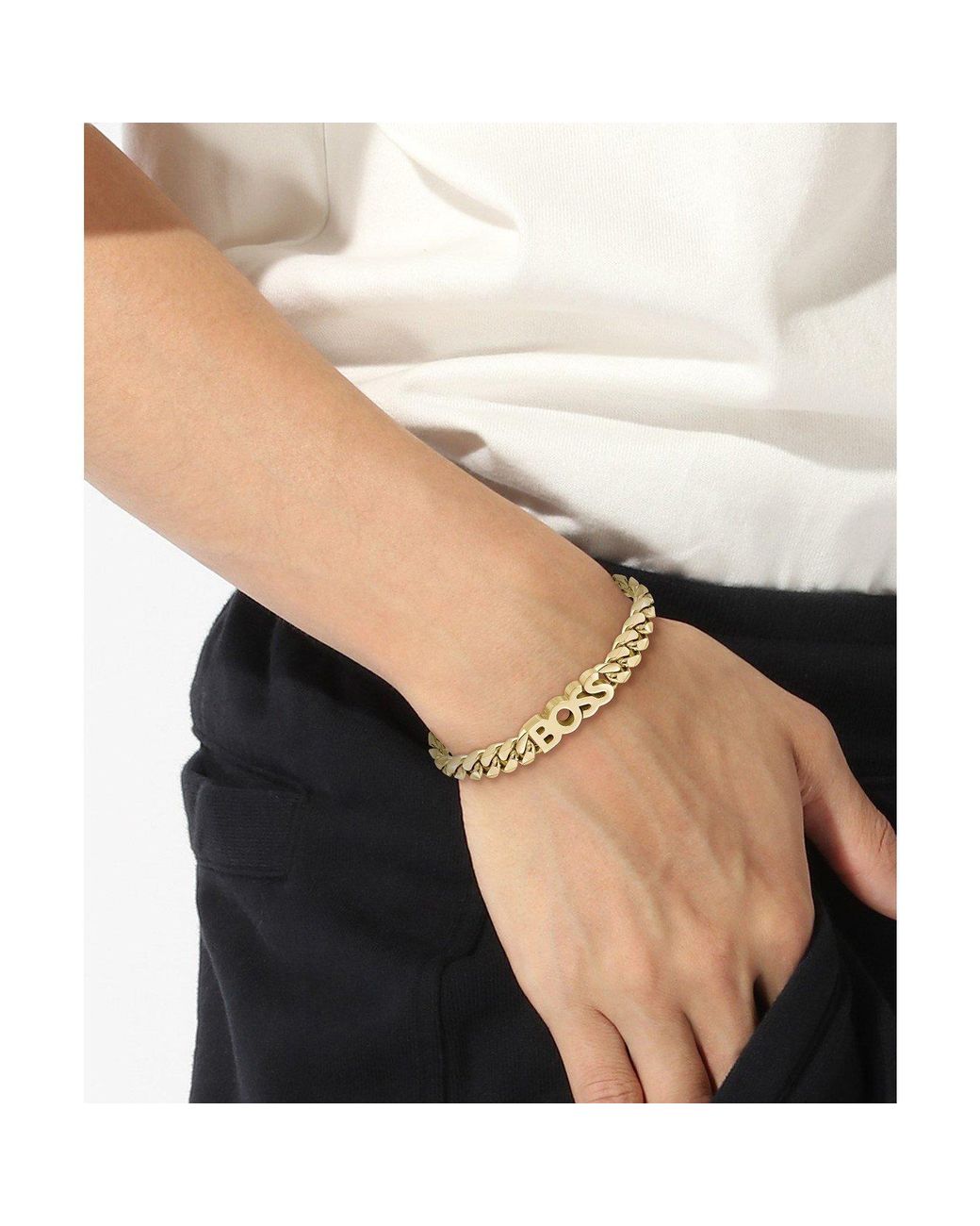 Boss Metallic Kassy Brace Chain Bracelet for men