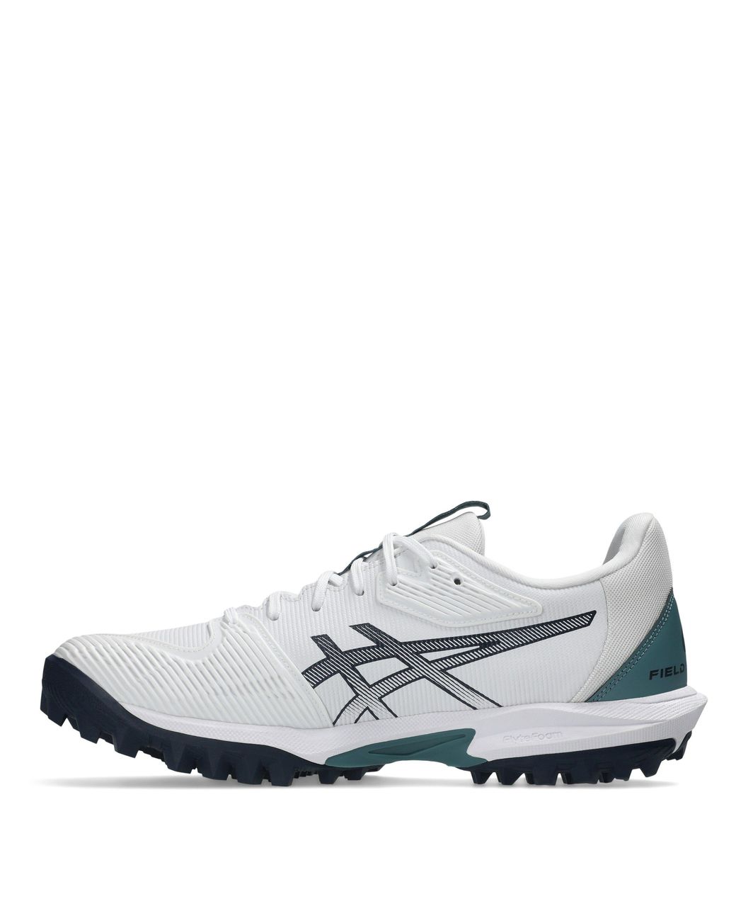 Asics White Field Astro Hockey Shoes for men