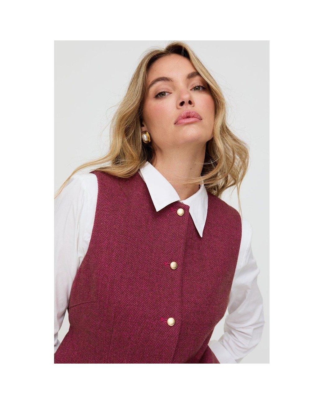 Lily and Lionel Pandora Tailored Herringbone Print Waistcoat