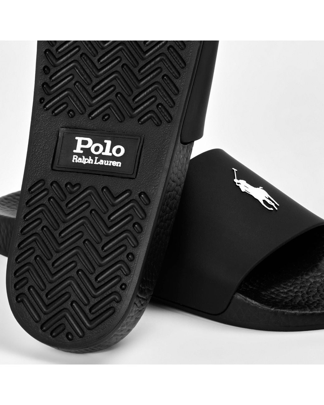 Polo Ralph Lauren Black Signature Pony Polo Slide