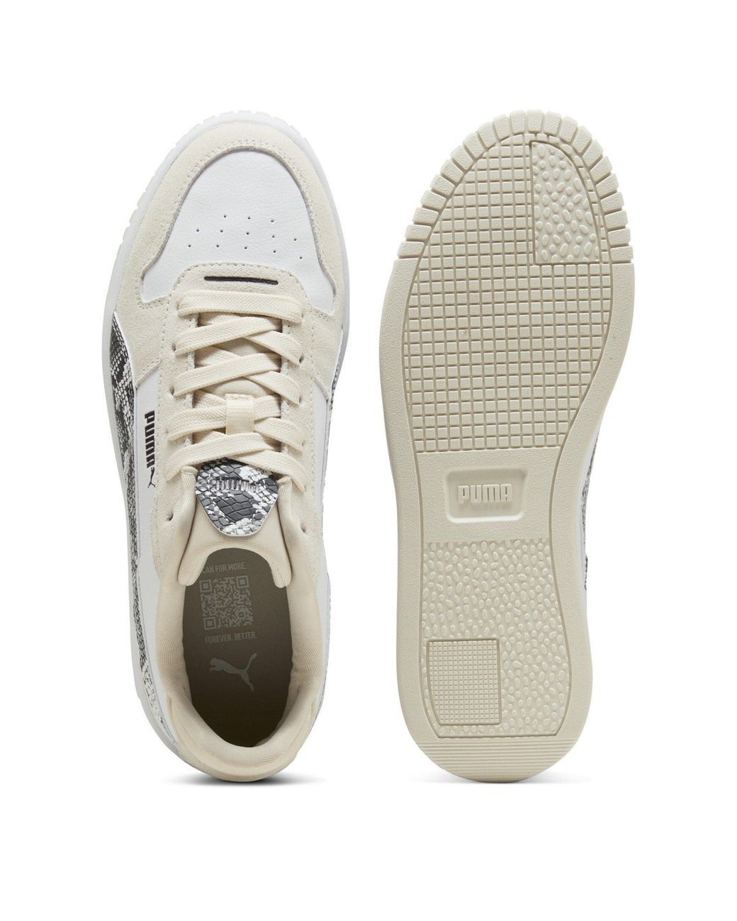 PUMA White Carina Street Snake Chic Low-Top Trainers